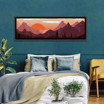 Mars Sunset Over Mountains Wall Art