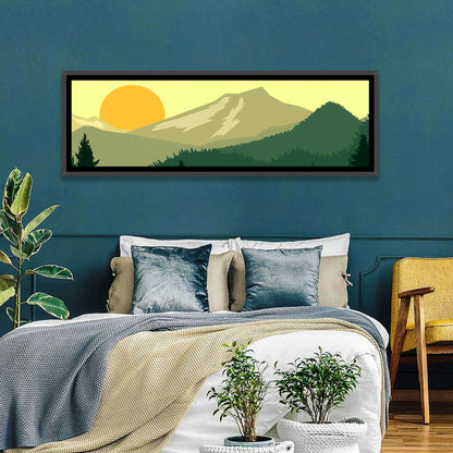 Sunset Over Green Mountains Wall Art