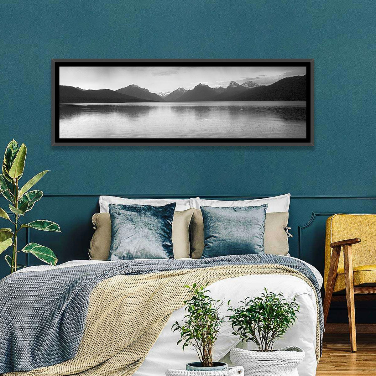 Lake Mcdonald Monochrome Reflection Wall Art