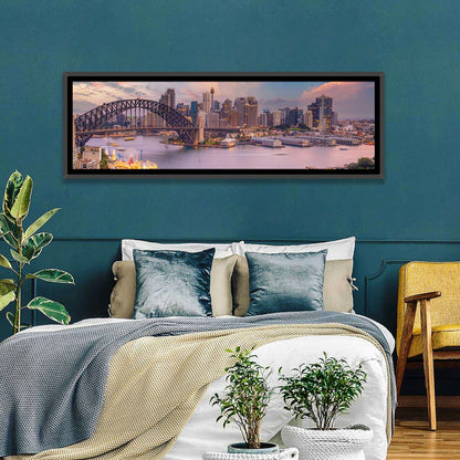 Sydney Harbour Bridge at Golden Twilight Wall Art