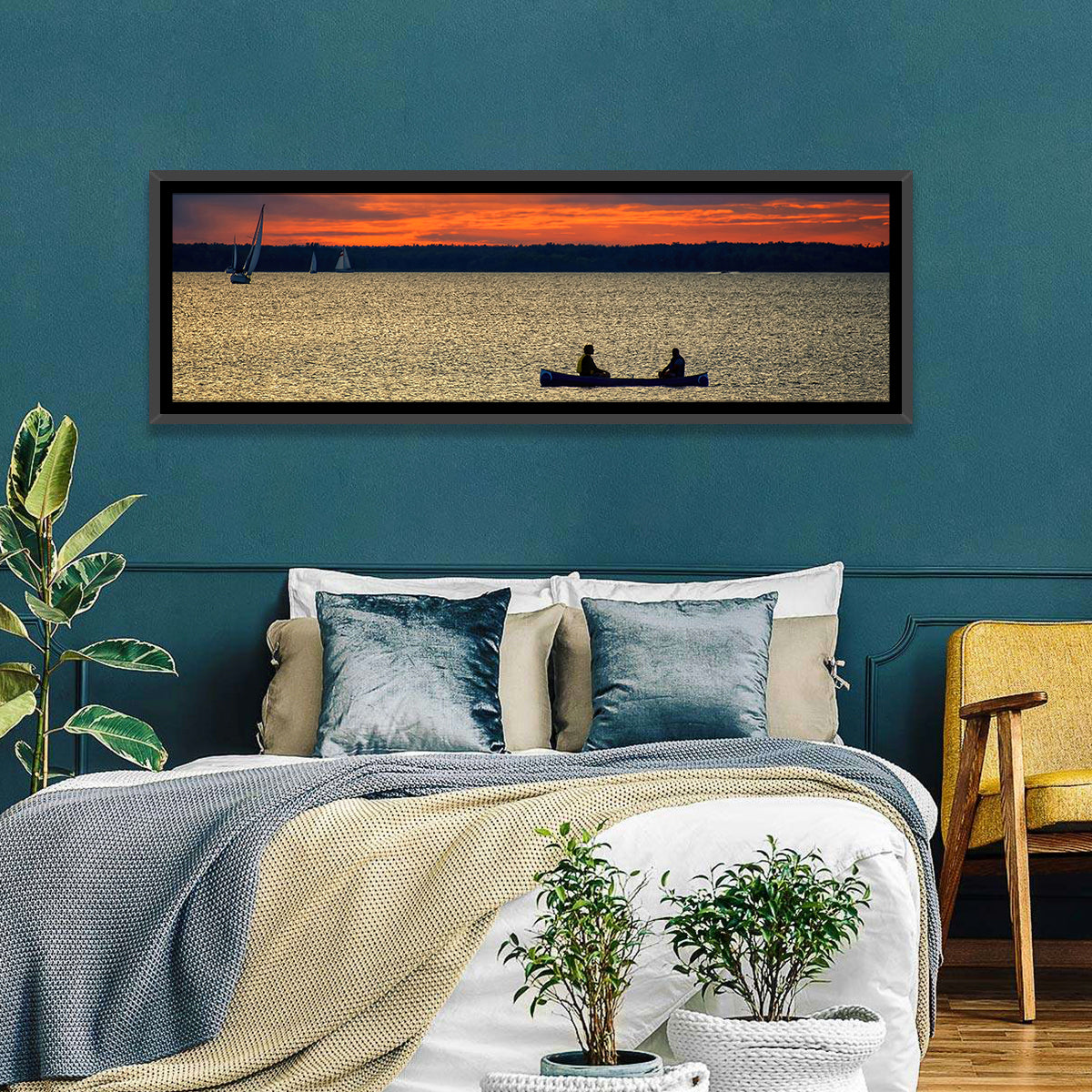 Ottawa River Sunset Canoe Wall Art