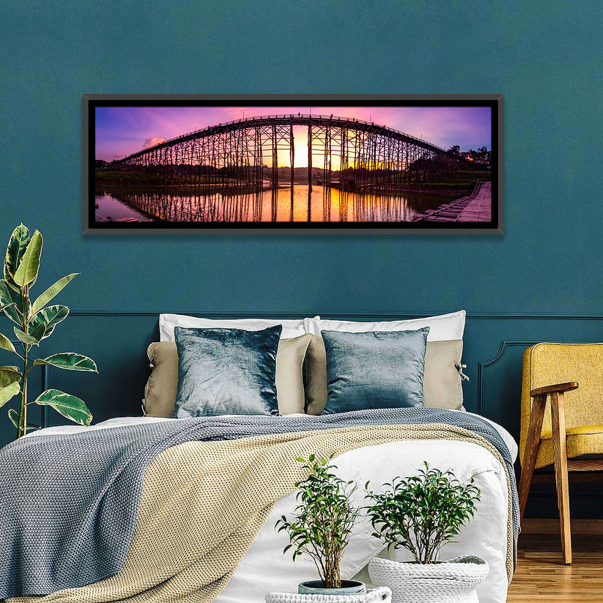 Mon Bridge Sunset, Sangkhlaburi Wall Art