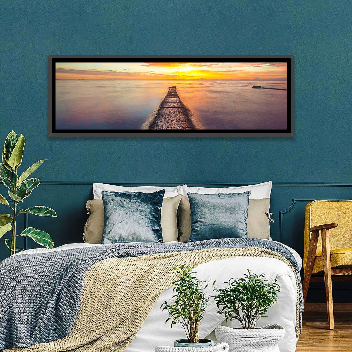 Stone Pier to Glowing Horizon Wall Art