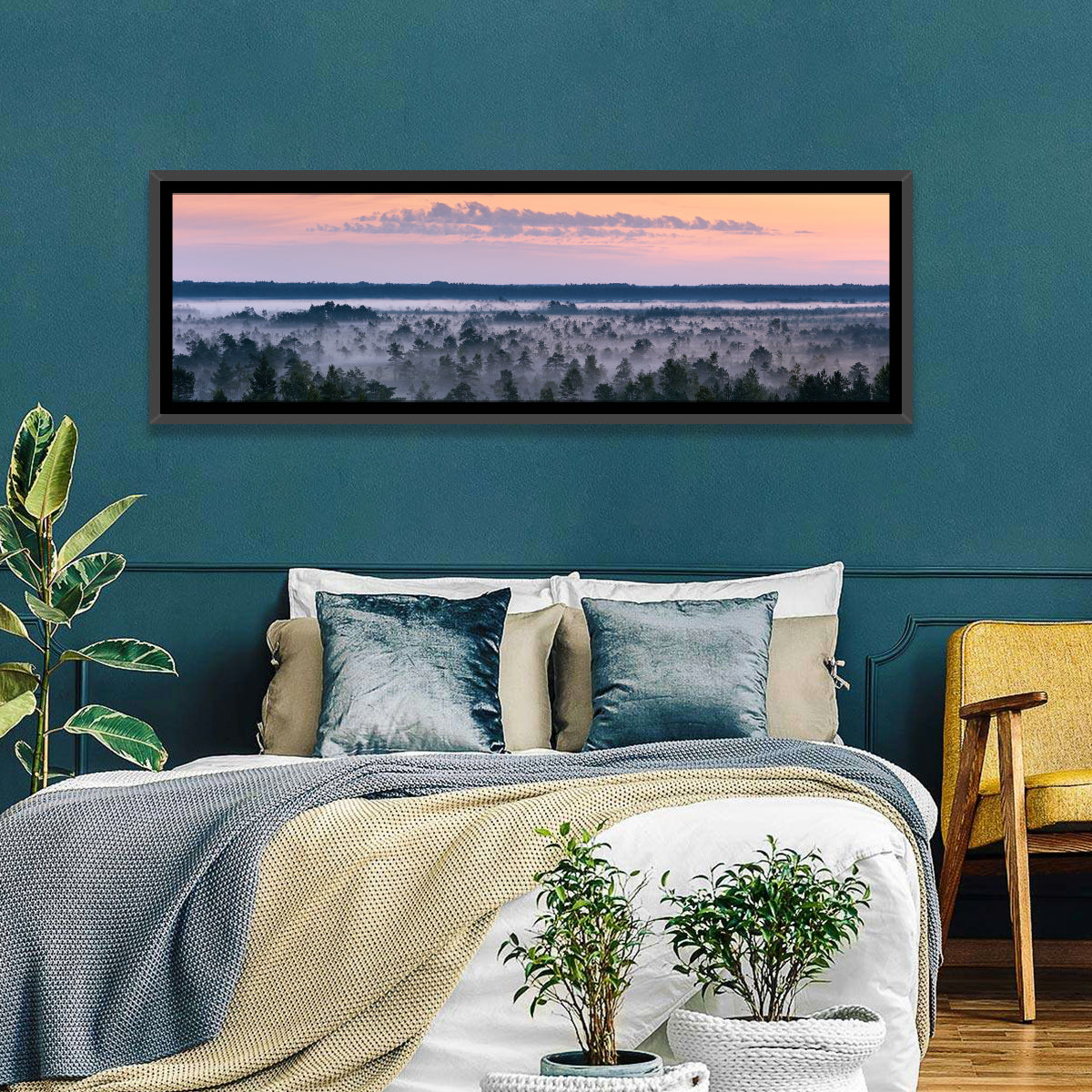 Estonian Misty Pine Landscape Wall Art