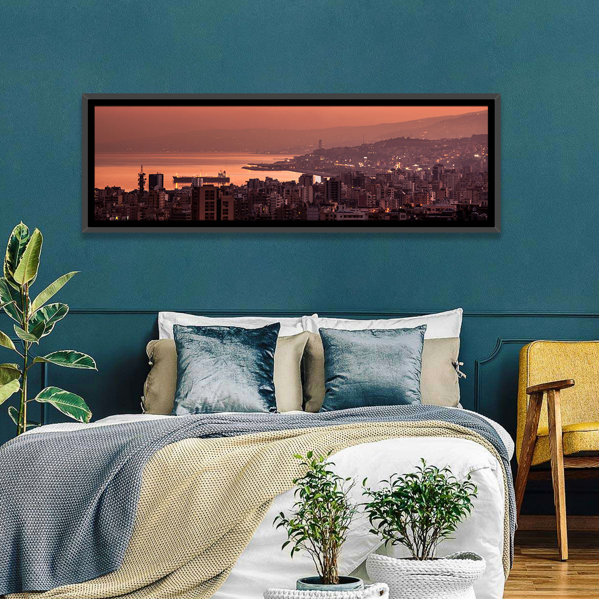 Beirut Sunset Skyline Wall Art