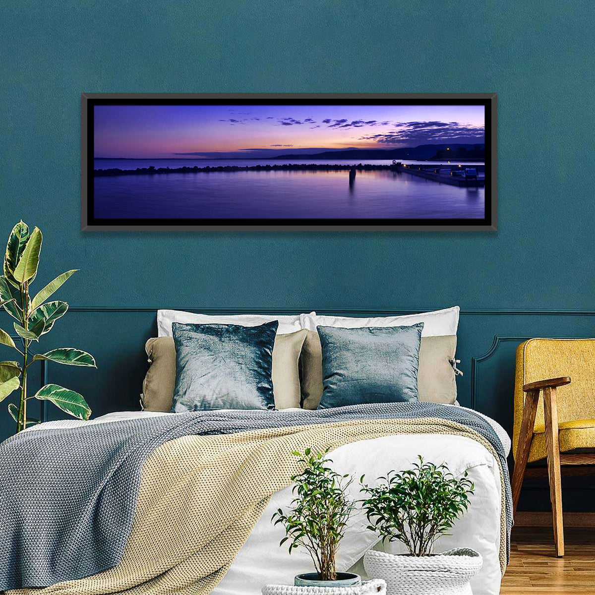 Lake Balaton Twilight Pier Wall Art