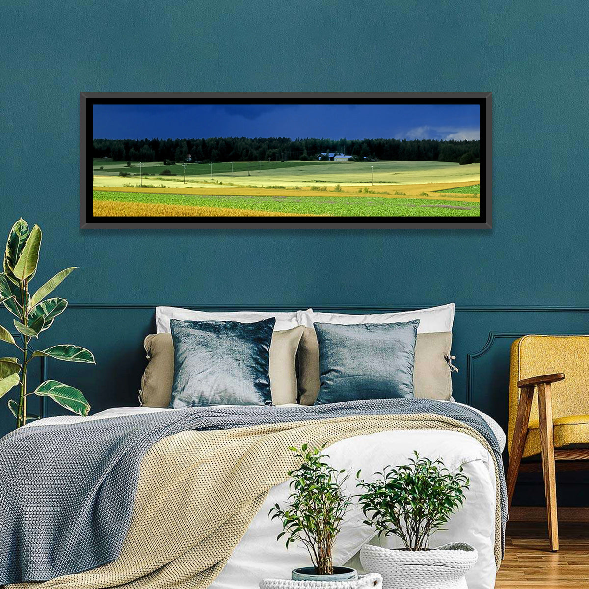 Cornfields Under Stormy Sky Wall Art