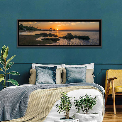 Roatan Pier Sunset Wall Art