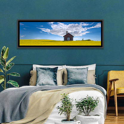 Red Barn in Golden Wheat Field Wall Art