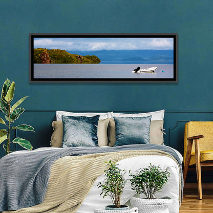 Kronotskое Lake with Boat Wall Art