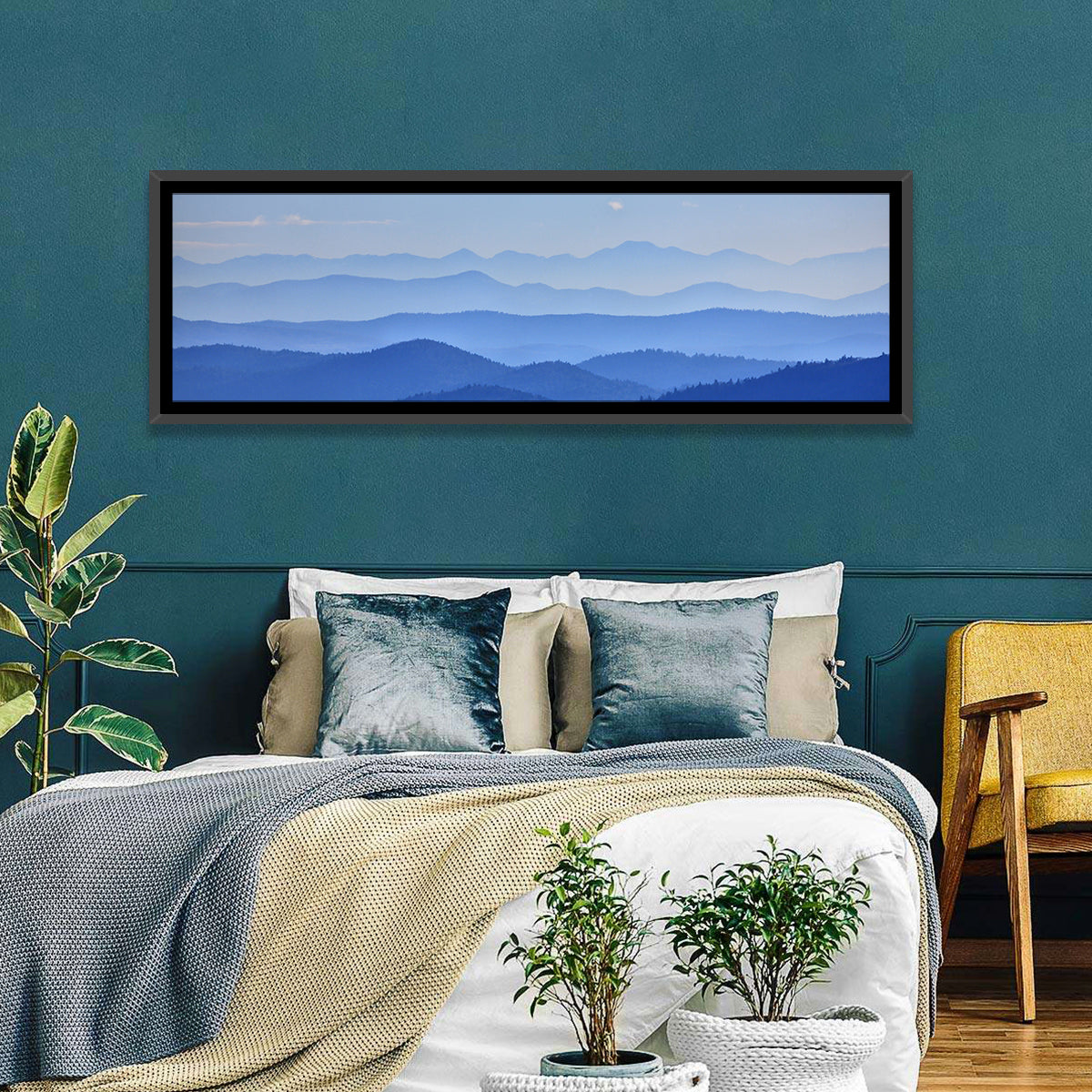 Misty Blue Mountain Valley Wall Art