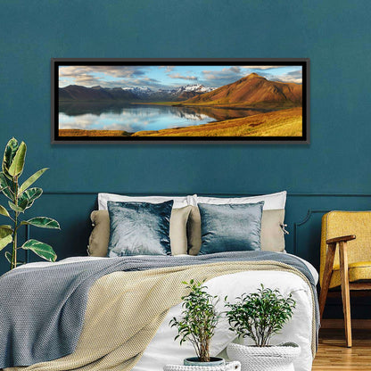 Icelandic Mountain Lake at Golden Hour Wall Art