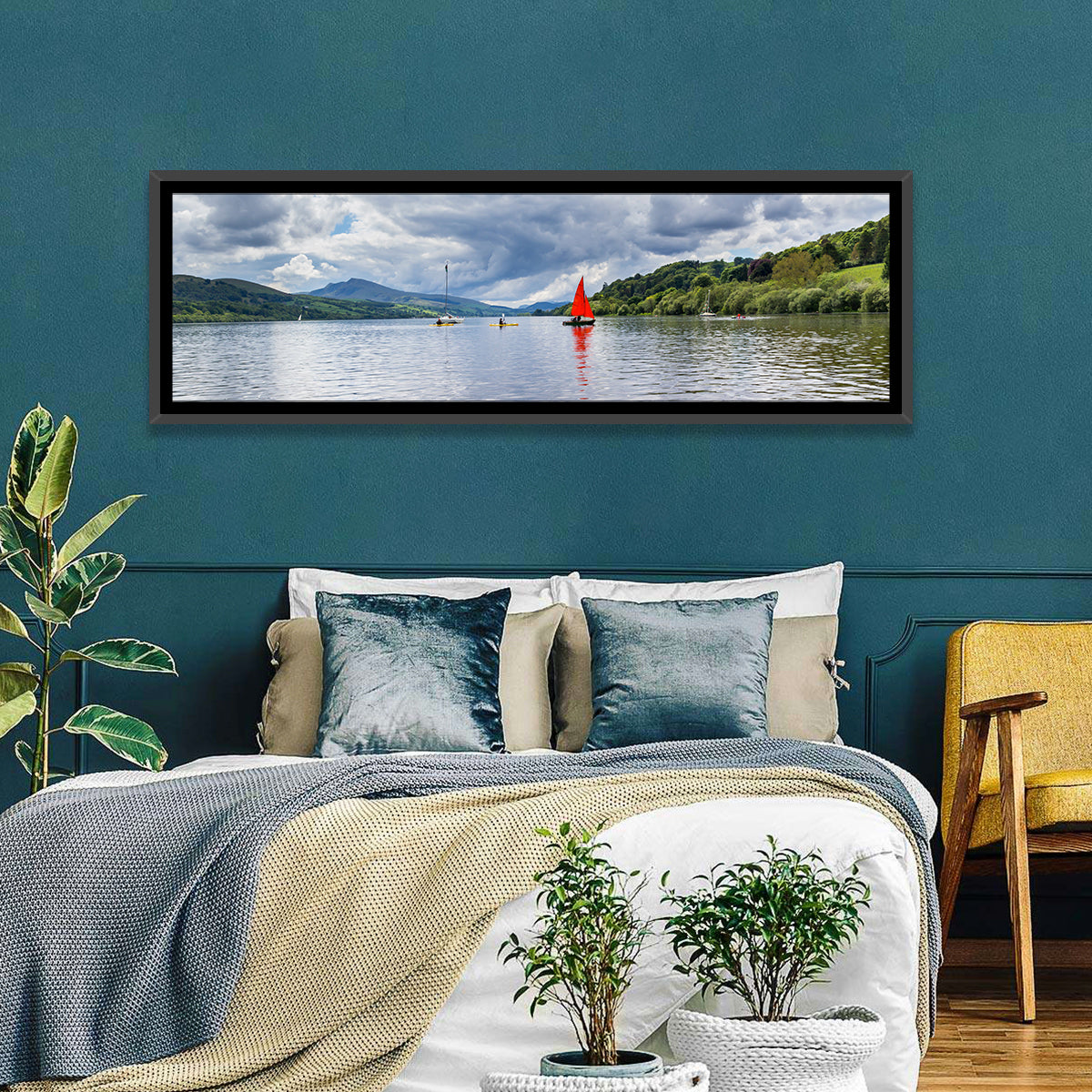Bala Lake Sailboat Reflection Wall Art