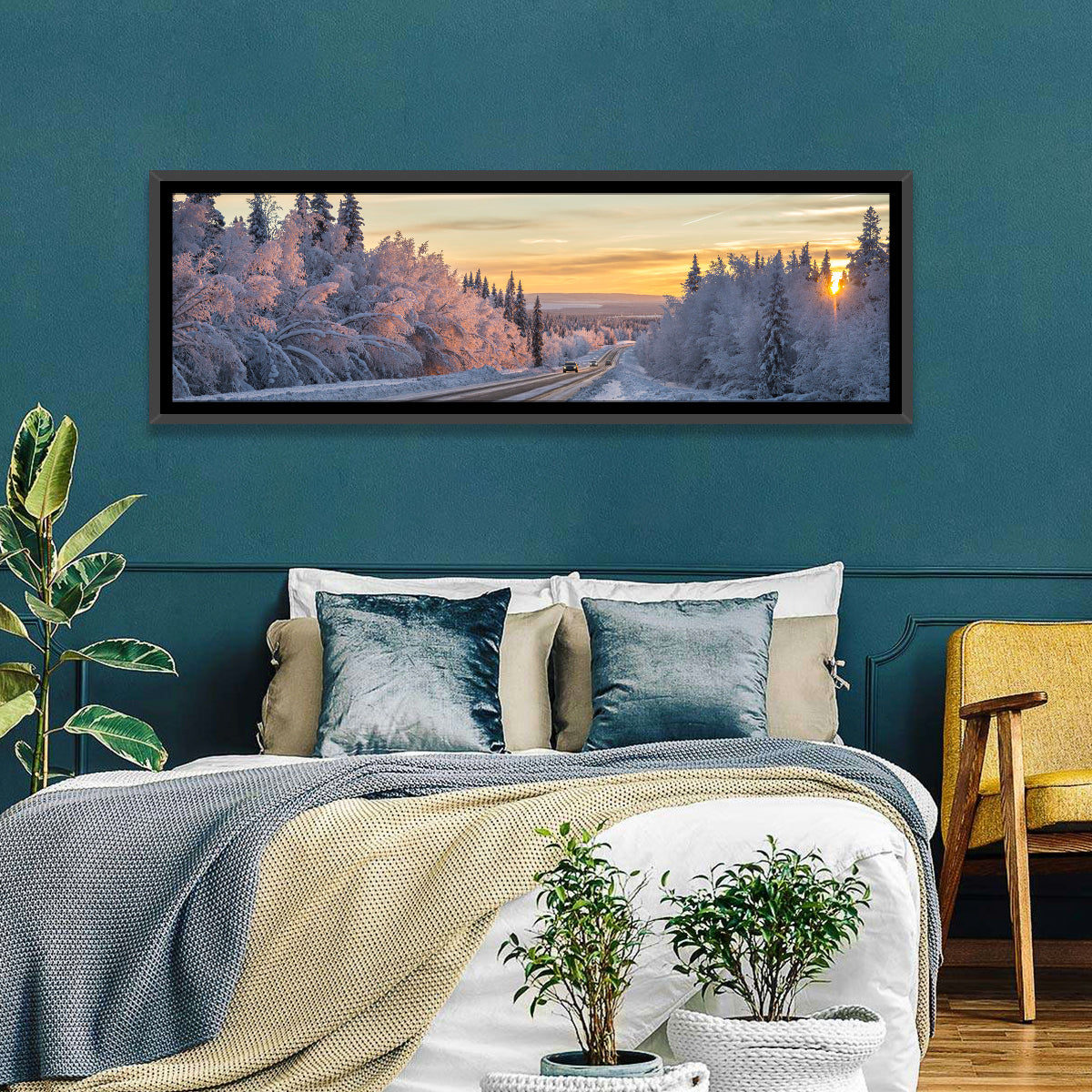 Winter Road at Sunset Wall Art