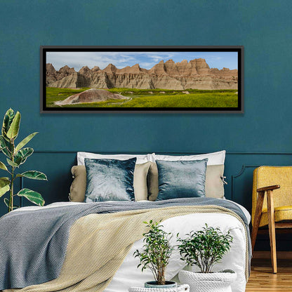 Badlands Meadow and Rock Formations Wall Art