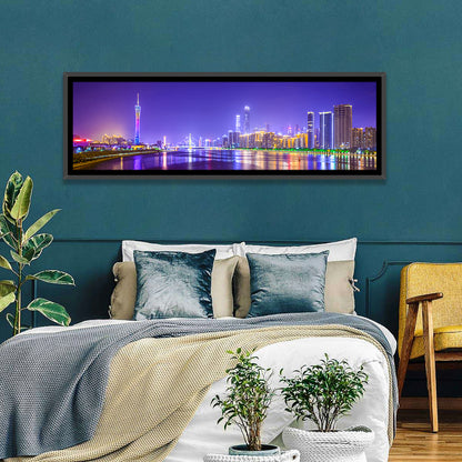 Guangzhou Skyline Night Over Pearl River Wall Art