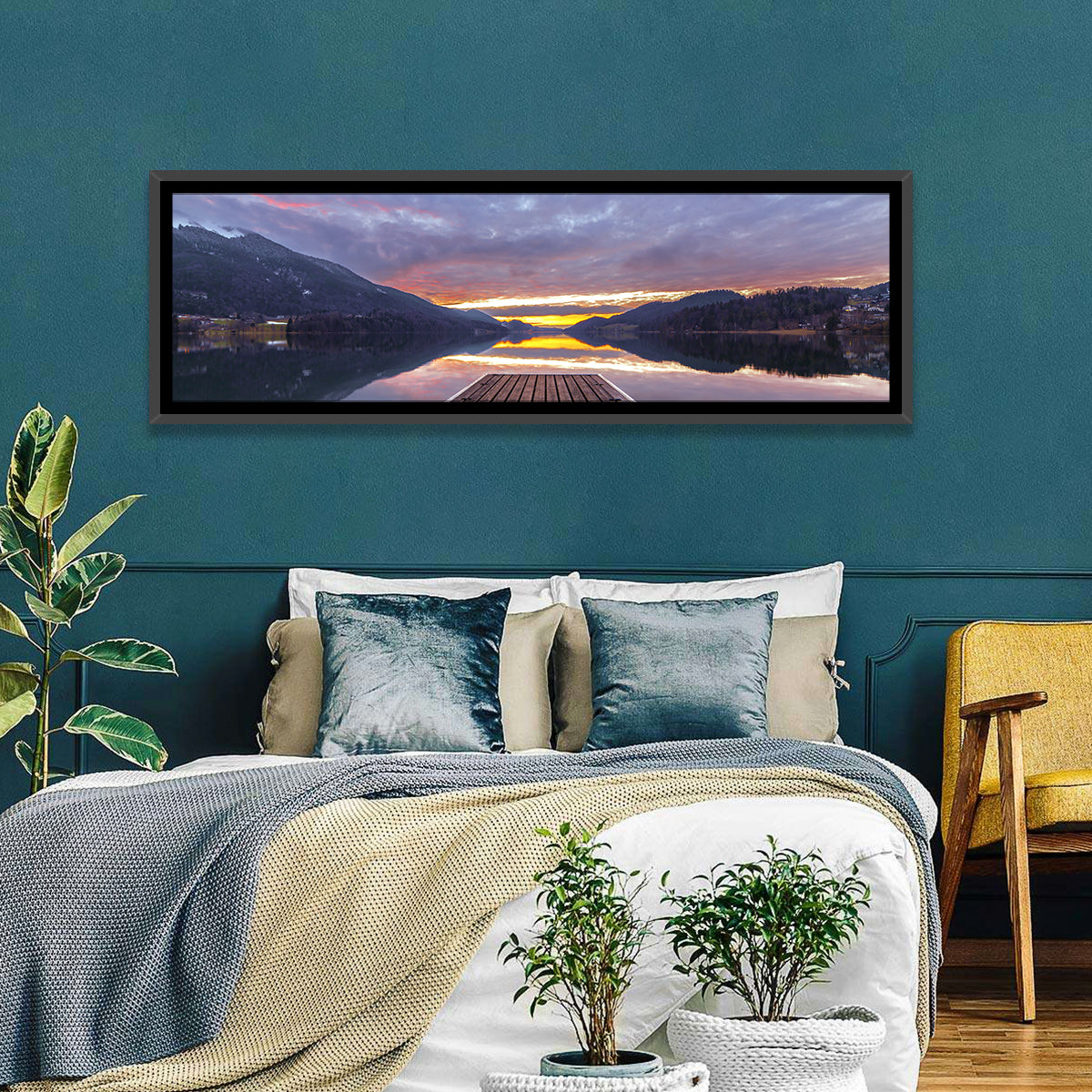 Fuschlsee Pier at Sunset Wall Art
