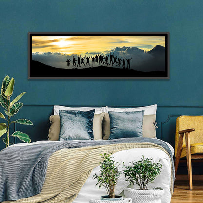 Golden Team Silhouettes at Sunset Wall Art