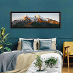 Sunlit Snow Capped Peaks Wall Art