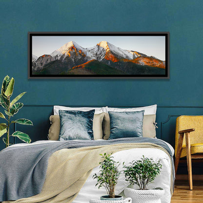 Sunlit Snow Capped Peaks Wall Art