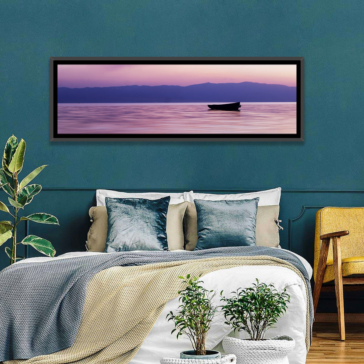 Lavender Lake Ohrid Sunset Wall Art