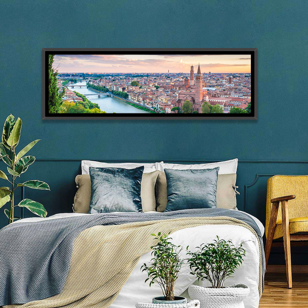 Verona Riverbend at Golden Hour Wall Art