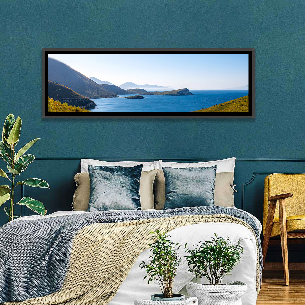 Coastal Cliffs and Lighthouse Bay Wall Art