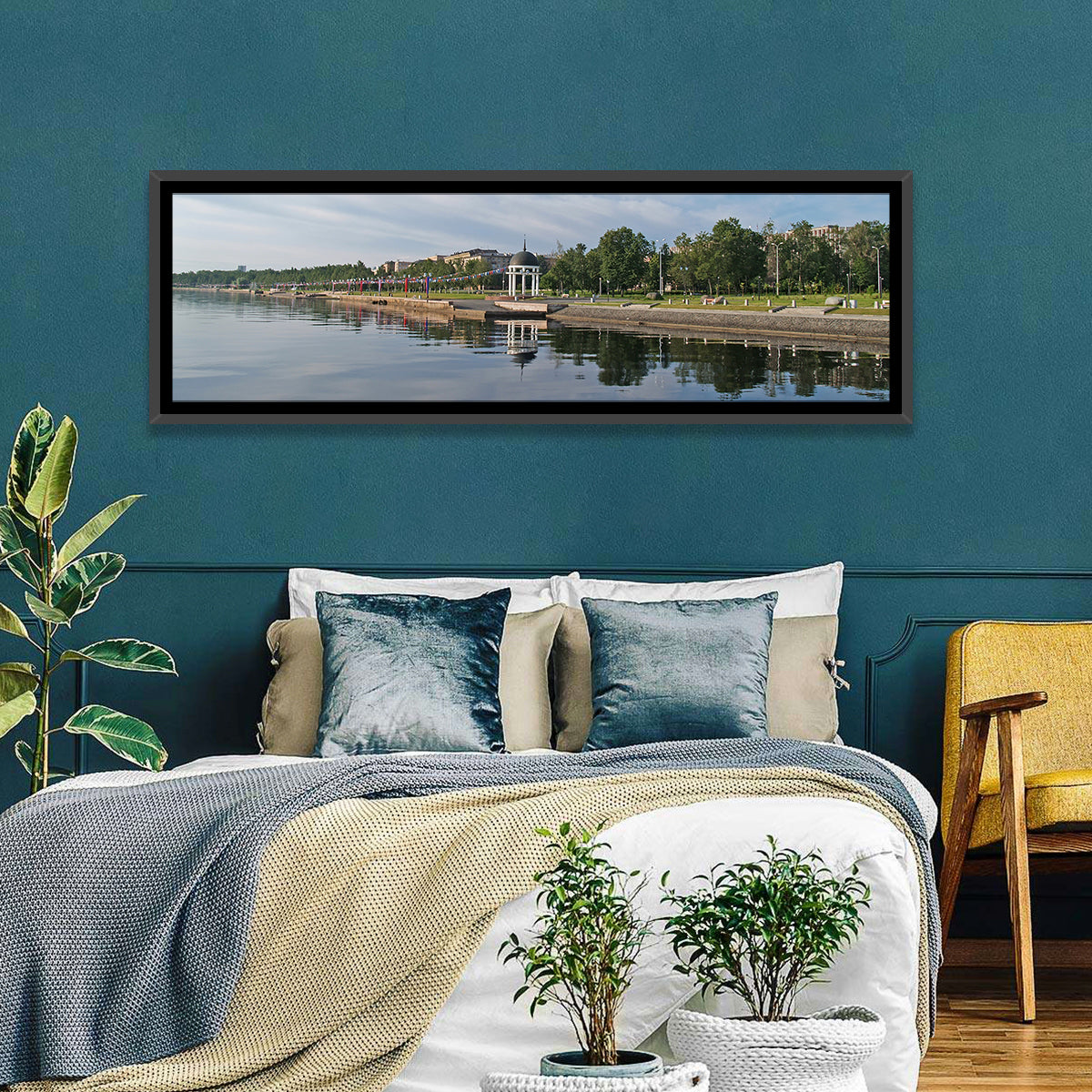 Lake Onega Promenade with Gazebo Wall Art