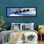 Blue and Gold Fighter Jets Wall Art