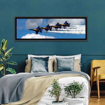 Blue and Gold Fighter Jets Wall Art
