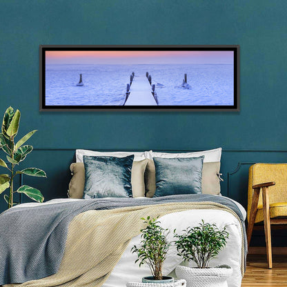Frosted Jetty at Sunrise Wall Art