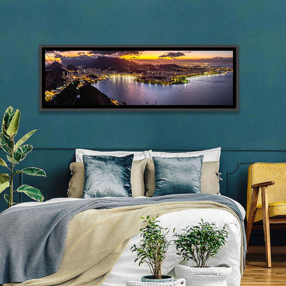 Rio De Janeiro Night Skyline Wall Art