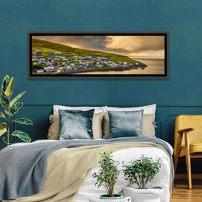 Coastal Village at Golden Hour Wall Art