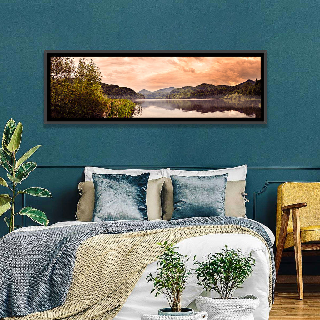 Cloudy Lake at Golden Hour Wall Art
