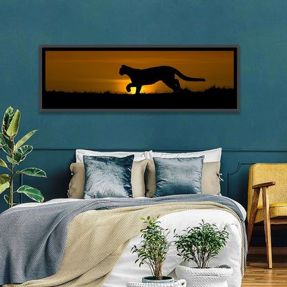 Cougar Silhouette at Sunset Wall Art