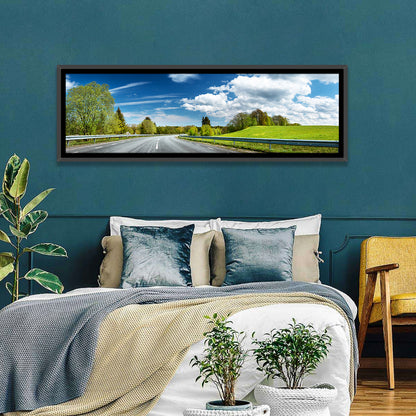 Sunlit Asphalt Road Wall Art