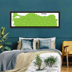 Turkey Map with Province Labels Wall Art