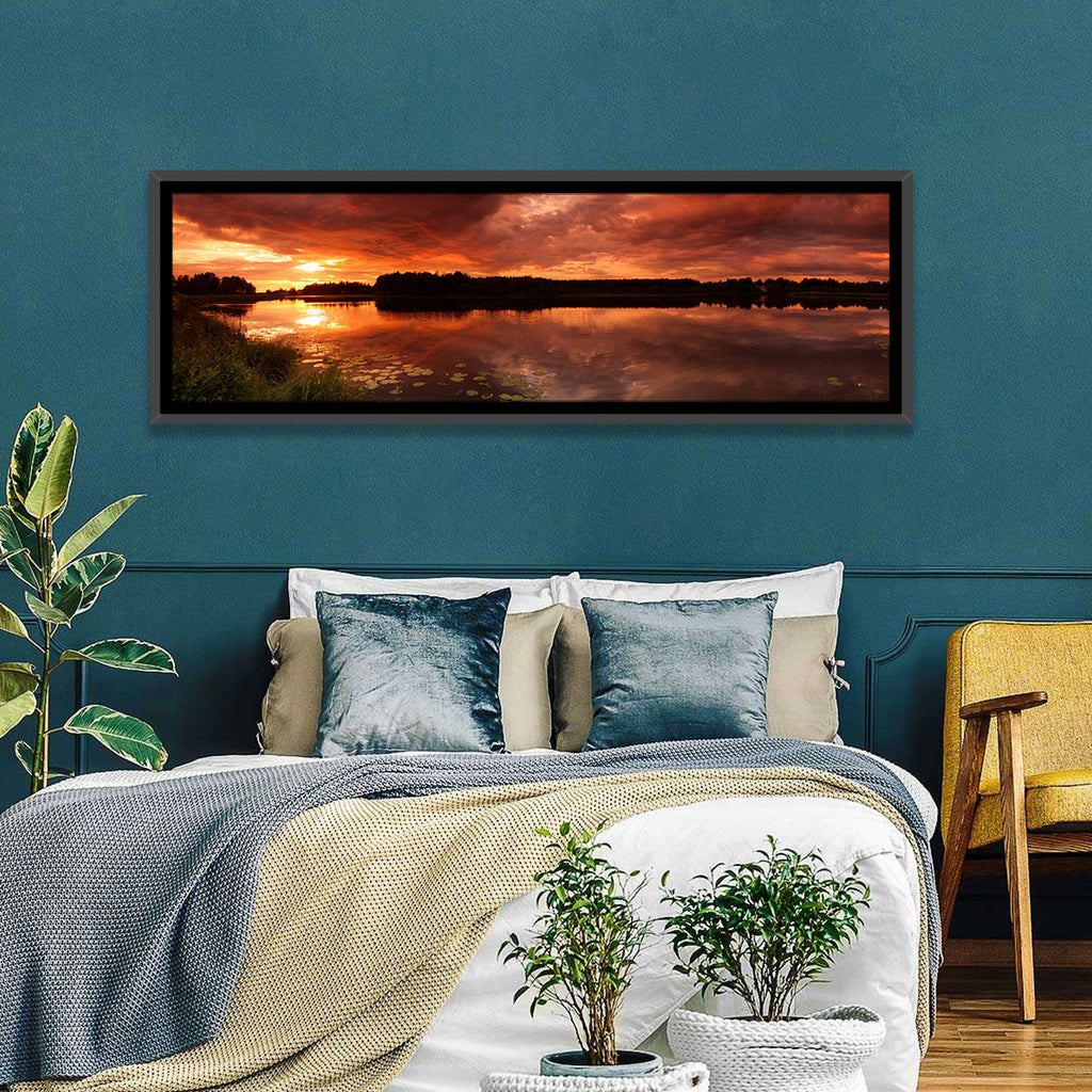 Sunset Lake Reflection Wall Art