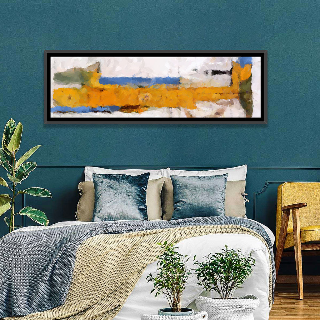 Lake Reflection in Yellow and Blue Wall Art