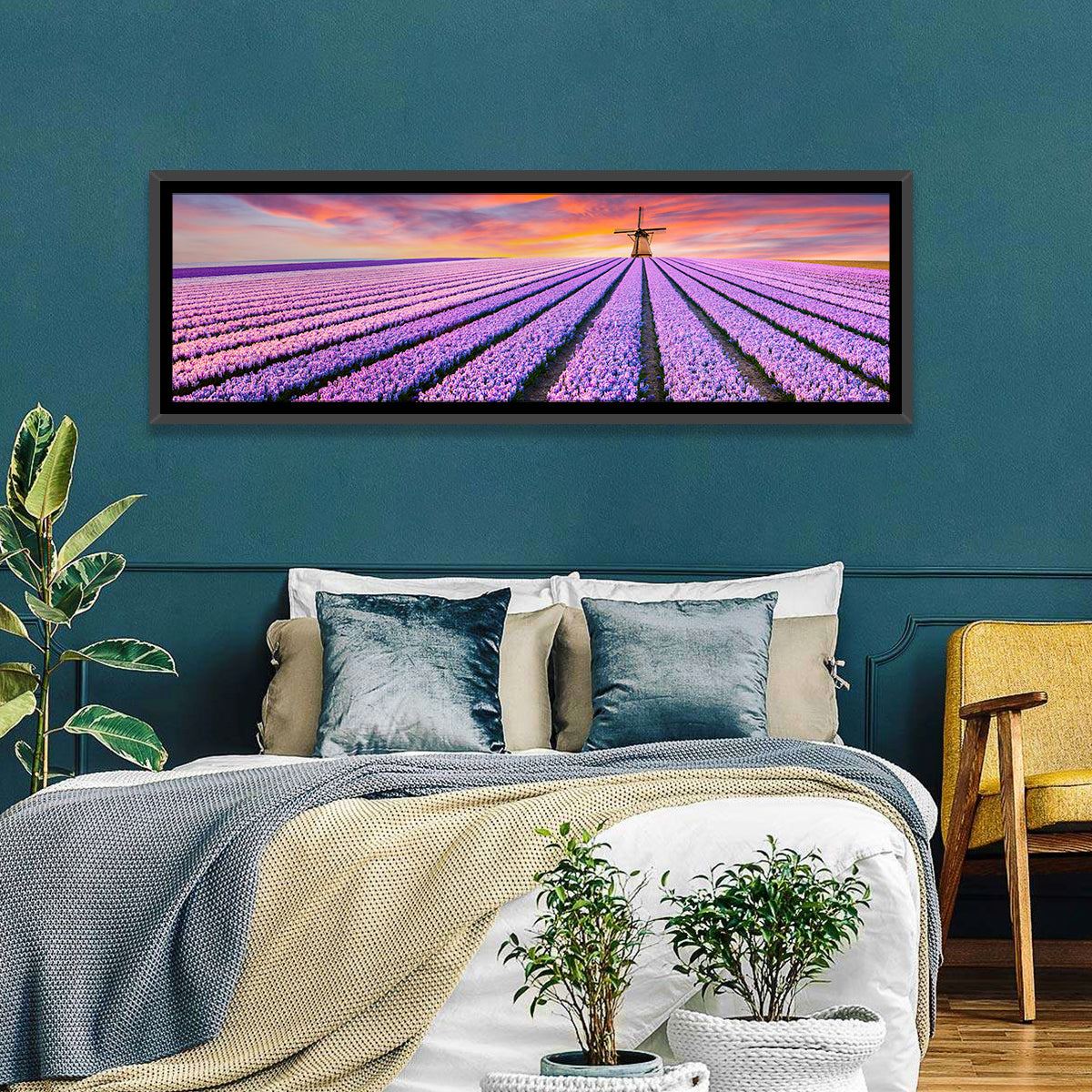 Hyacinth Field at Sunset Wall Art