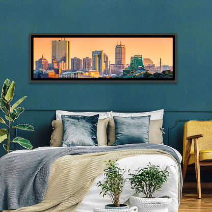 Tobin Bridge to Boston Skyline at Golden Hour Wall Art