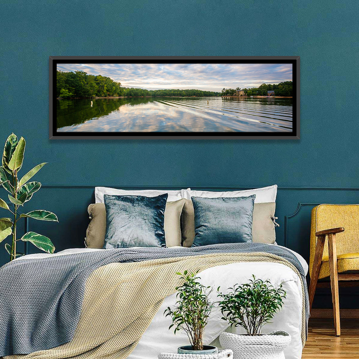 Cloudy Lake Norman Landscape Wall Art