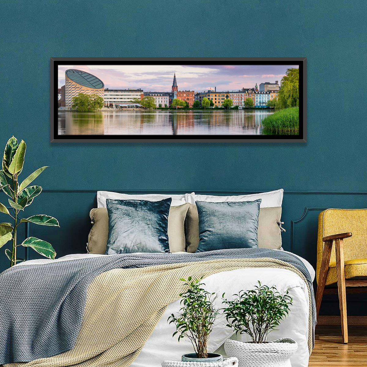 Copenhagen Lake at Sunset Wall Art