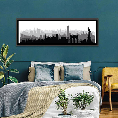 New York Skyline Silhouette Wall Art