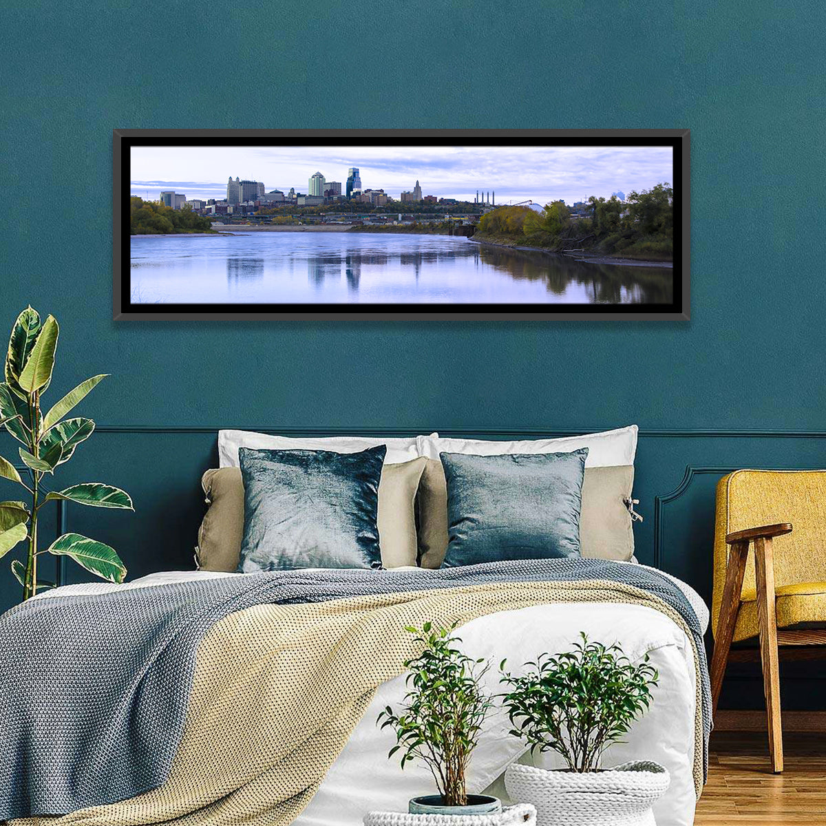 Kansas City Skyline at Dusk Wall Art