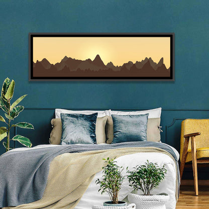 Sunset Mountain Silhouettes Wall Art