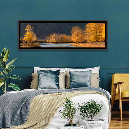 Autumn River Through Golden Forest Wall Art