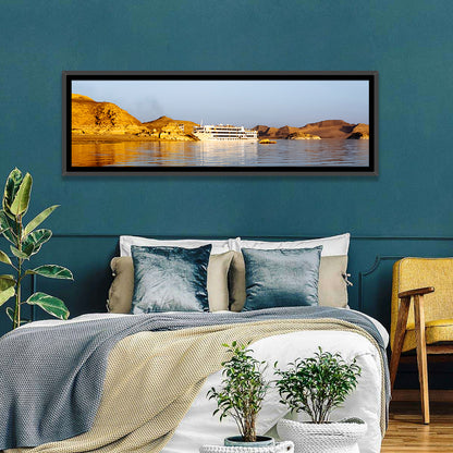 Lake Nasser Cruise Ship at Golden Hour Wall Art
