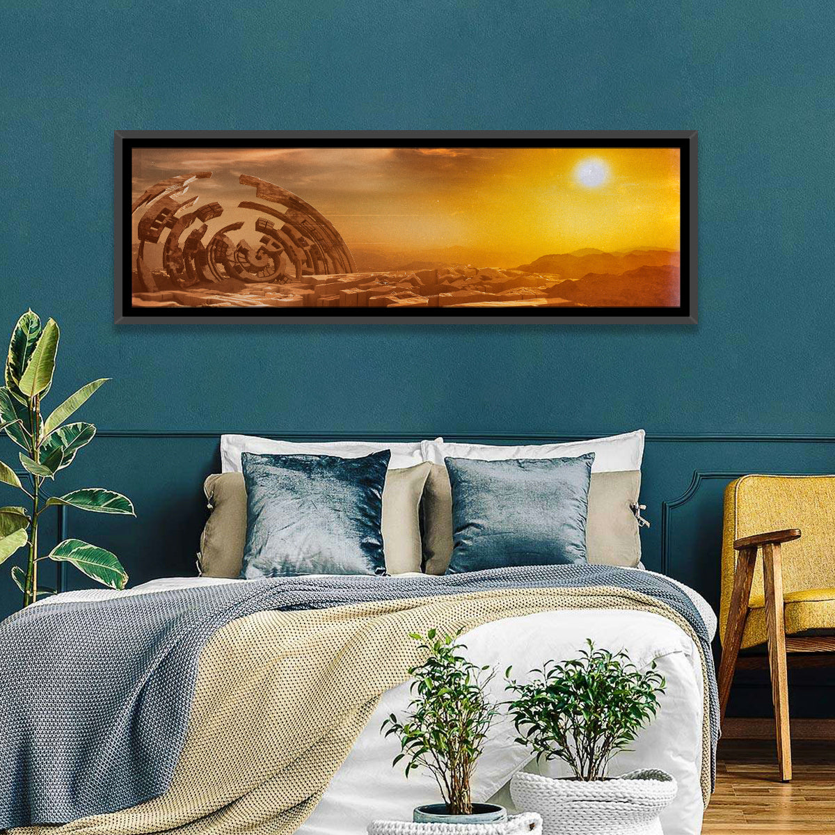 Deserted Alien Planet at Dusk Wall Art