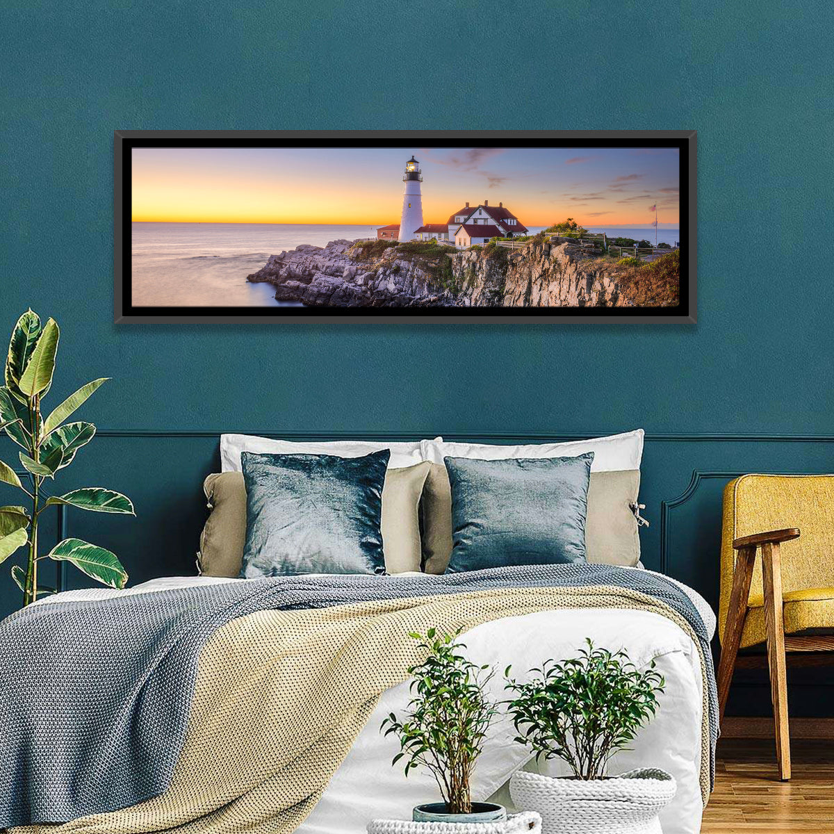 Portland Head Light at Dusk Wall Art